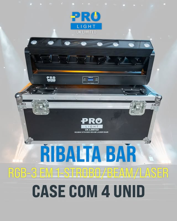 Ribalta Bar RGB 3 em 1 – Strobe, Beam e Laser